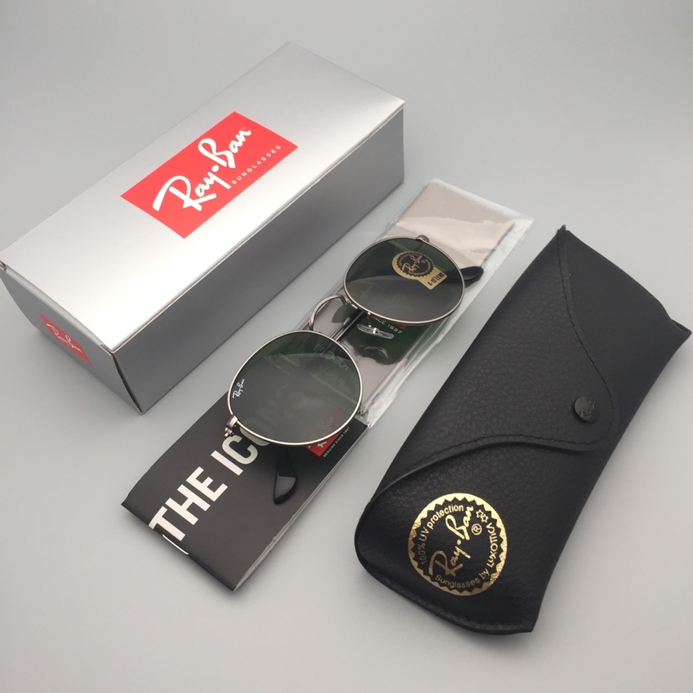 RB3447 029 Gunmetal Sunglasses RayBan Round Gray